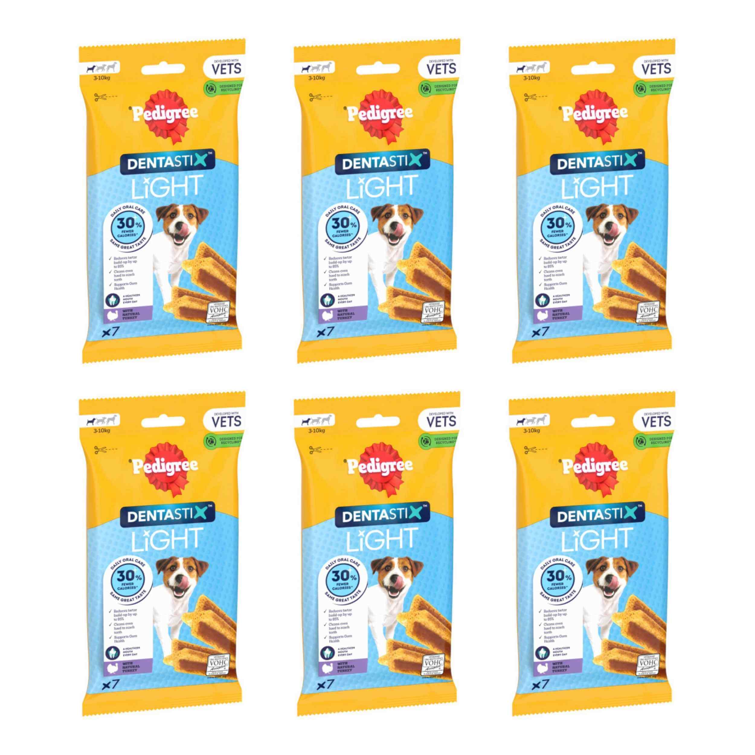 Pedigree Dentastix Light Daily Dental Chew Small Dog 7 Sticks x 6