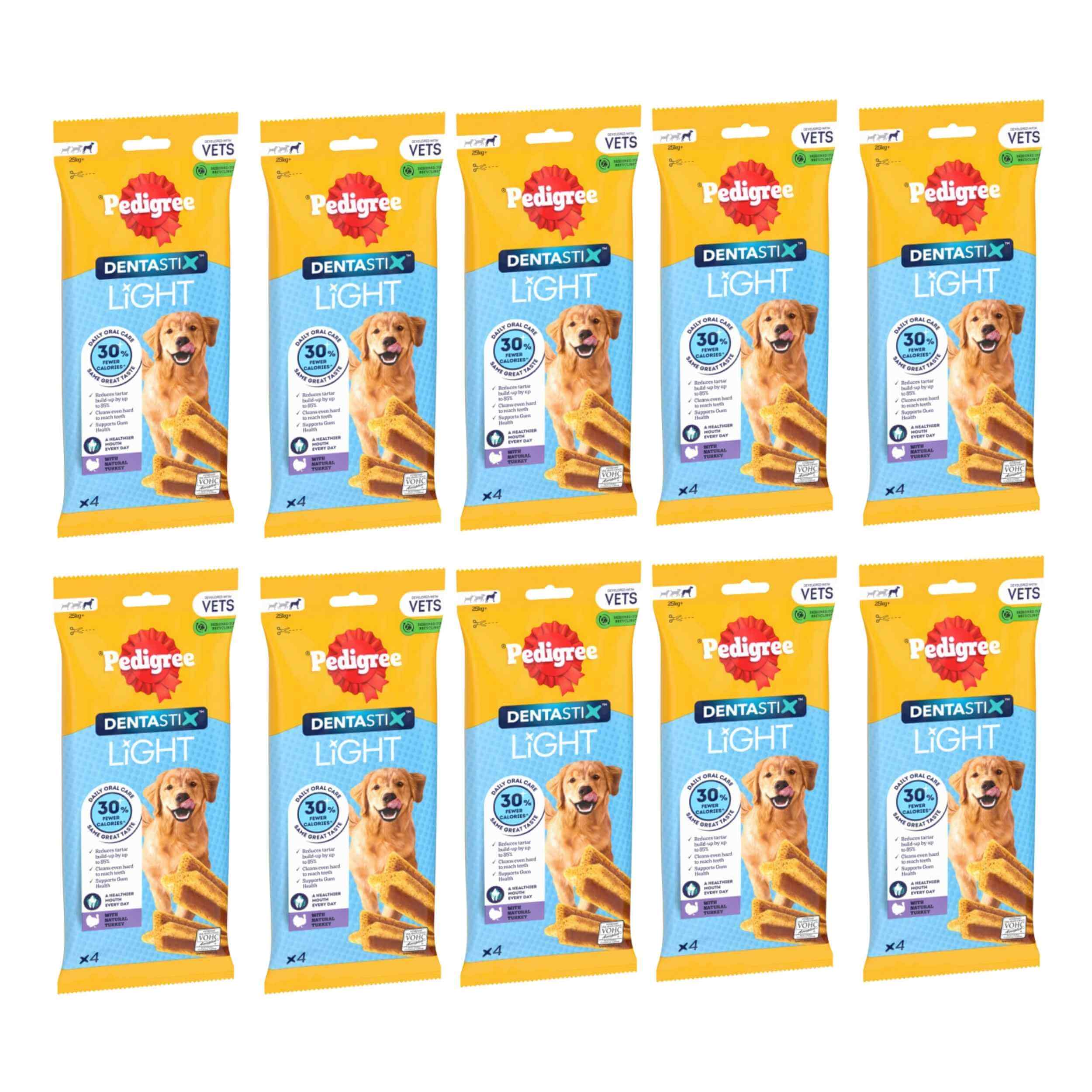 Pedigree Dentastix Light Daily Dental Chews Large Dog 4 Sticks x 10
