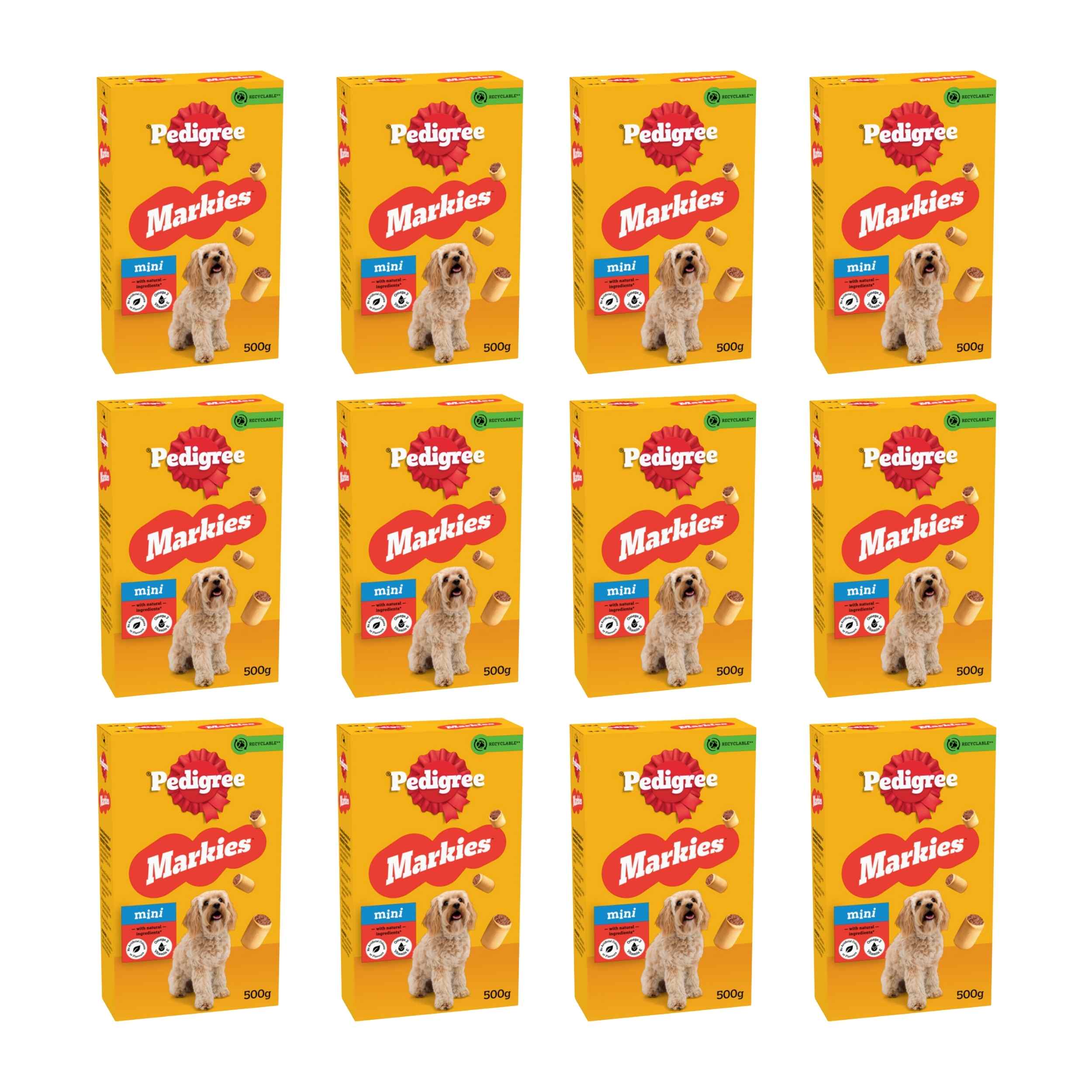 Pedigree Markies Mini Dog Treat Biscuits 500g x 12 Packs