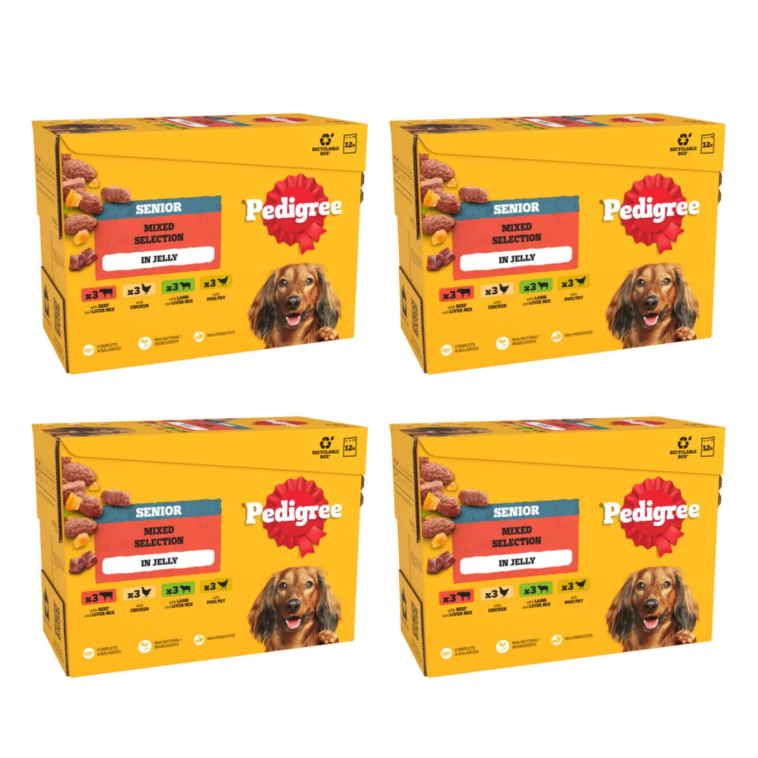 Pedigree Senior Mixed Selection in Jelly Dog Food 100g x 48
