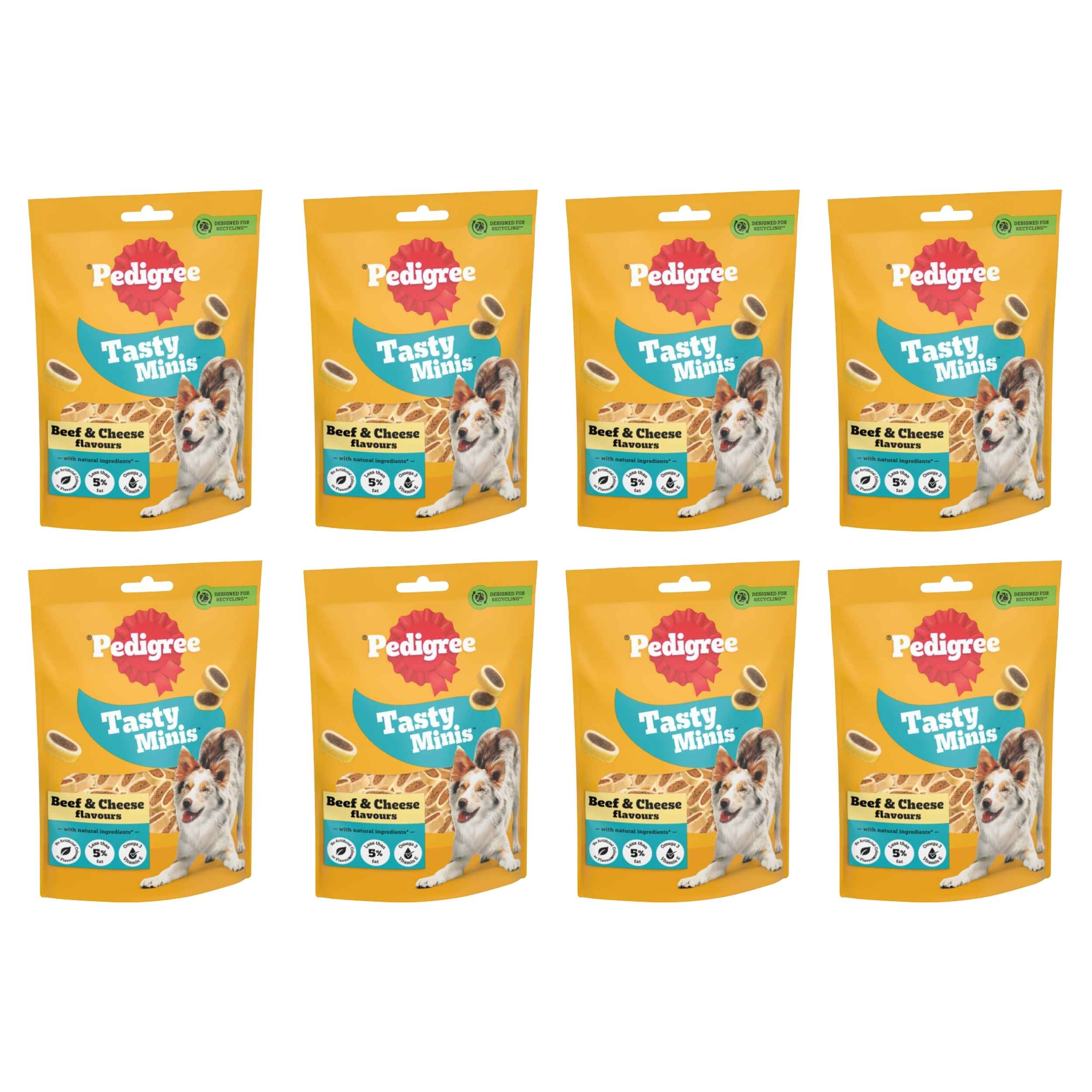 Pedigree Tasty Minis Cheesy Nibble Dog Treats 140g x 8