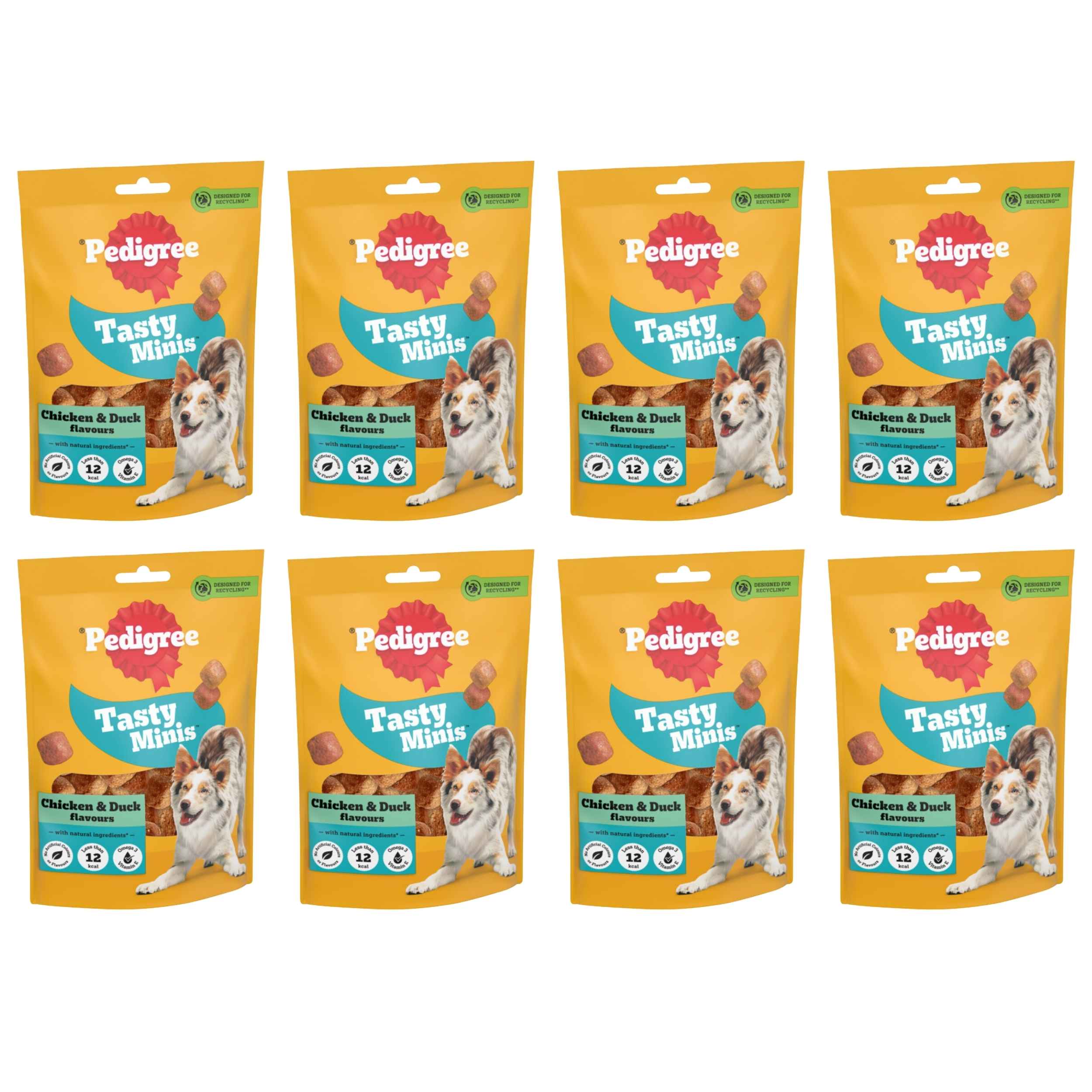 Pedigree Tasty Minis Chewy Cubes Chicken & Duck Dog Treats 130g x 8 Packs
