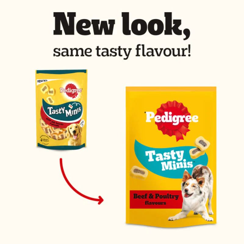 Pedigree Tasty Minis Chewy Slices Beef & Poultry Dog Treats 155g x 8 Packs - Image 4
