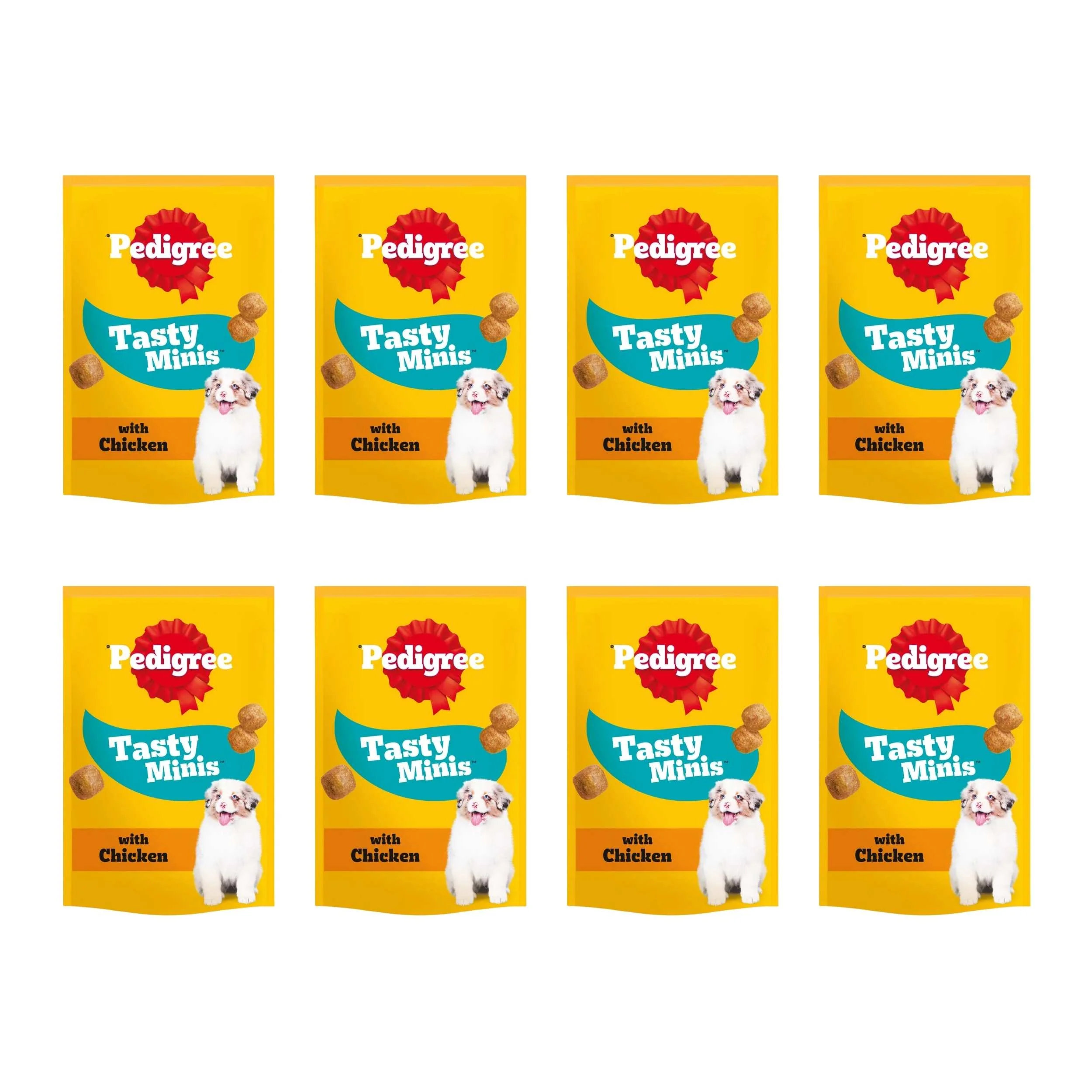 Pedigree Tasty Minis Puppy Treats Chewy Cubes Chicken 125g x 8 Packs