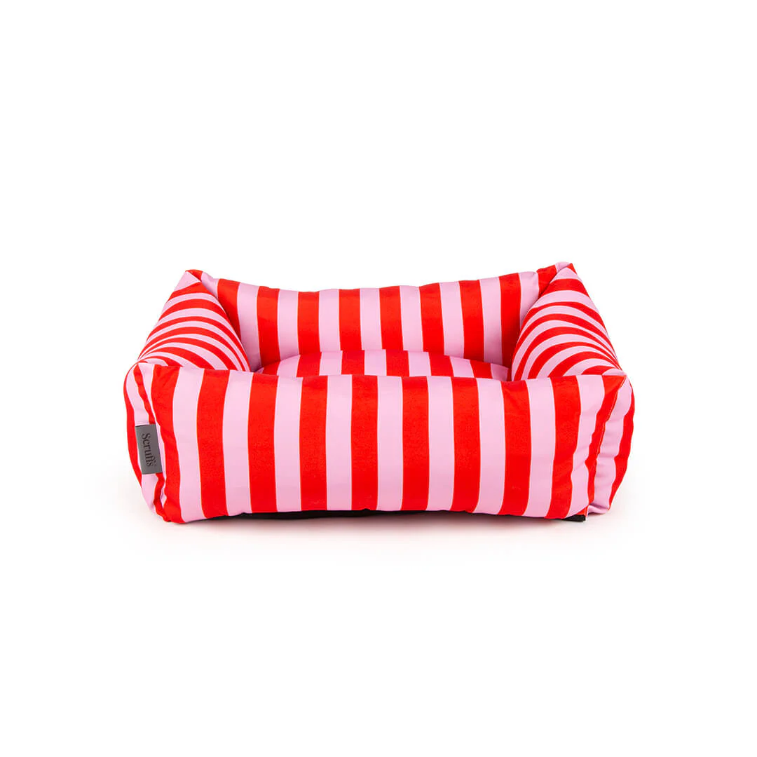 Scruffs Amalfi Striped Box Dog Bed in Pink - Image 2