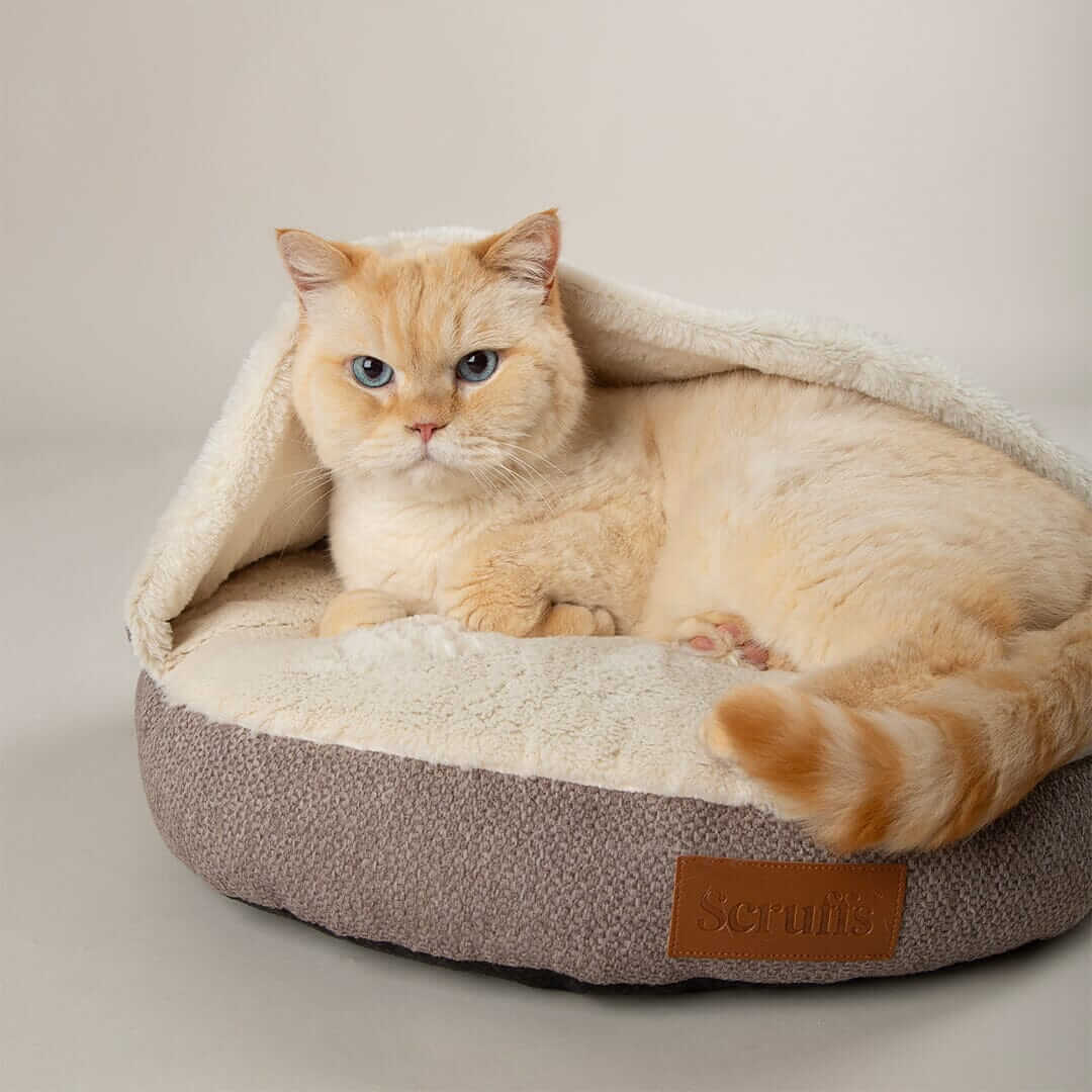 Scruffs Seattle Burrow Cat Bed - Stone Grey