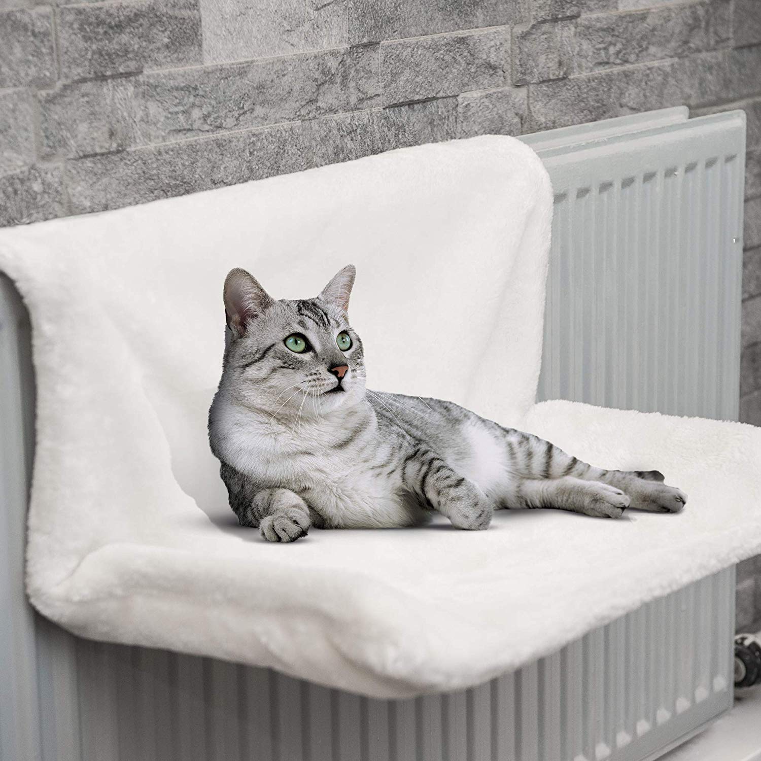Sherpa Fleece Radiator Hammock Cat Bed - Image 2