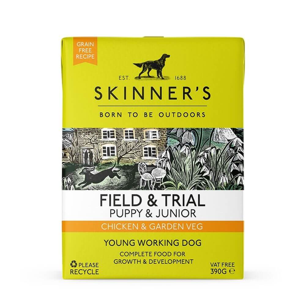 Skinners Field & Trial Puppy & Junior Chicken & Garden Veg GF 18 x 390g