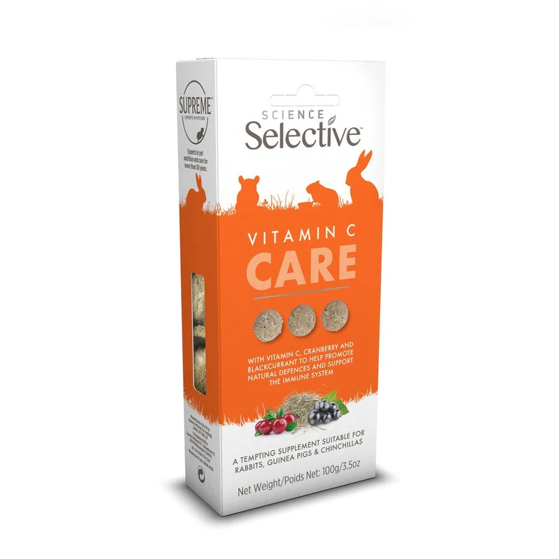 Supreme Selective Vitamin C Care Supplements for Rabbits, Guinea Pigs & Chinchillas 100g x 4 - Image 3