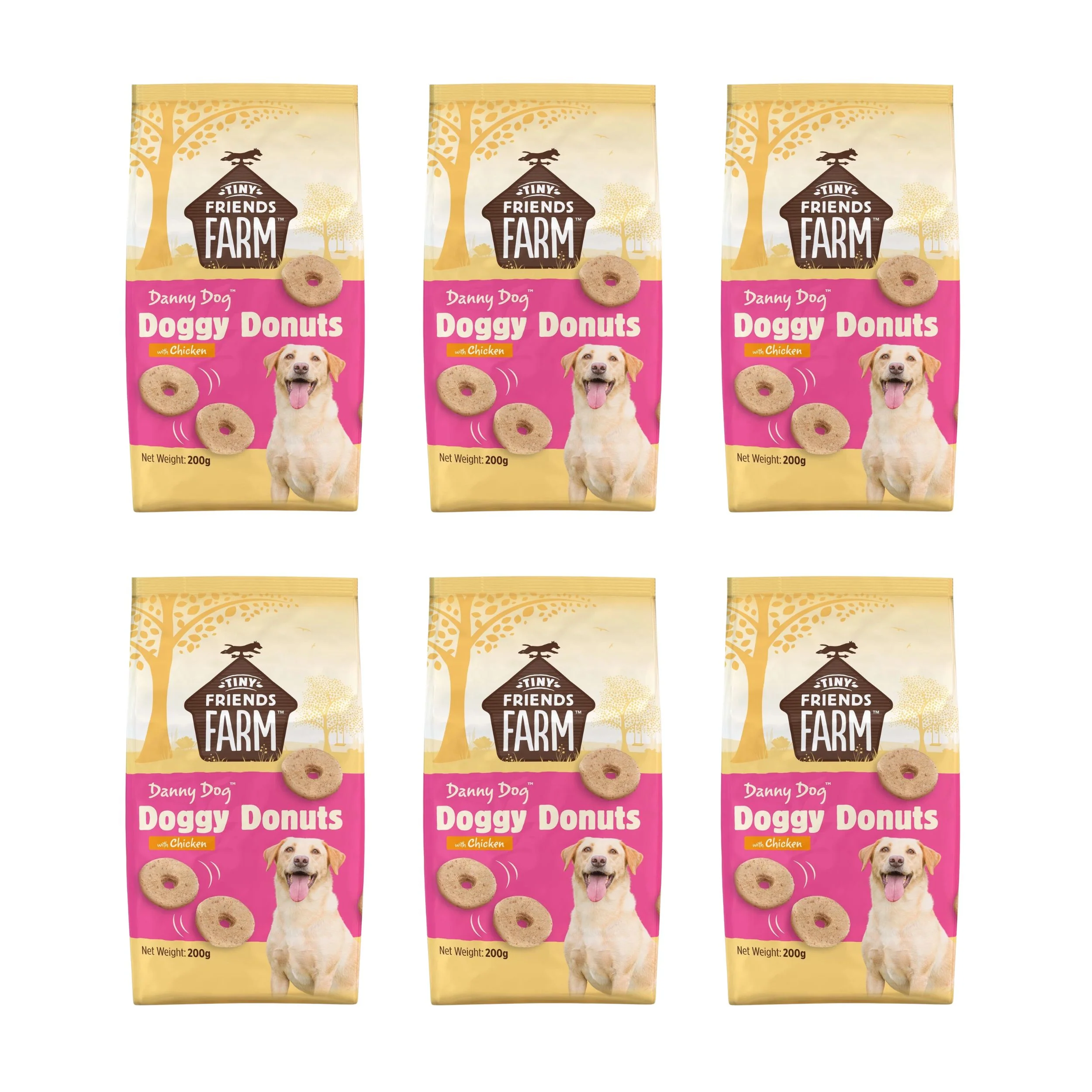 Tiny Friends Farm Danny Dog Doggy Donuts Chicken 200g x 6