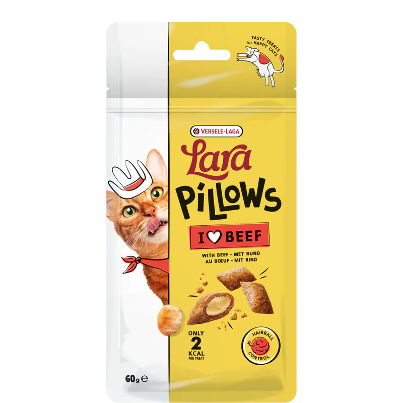 Versele-Laga Lara Pillows with Beef Hairball Control Treats 60g x 10 - Image 3