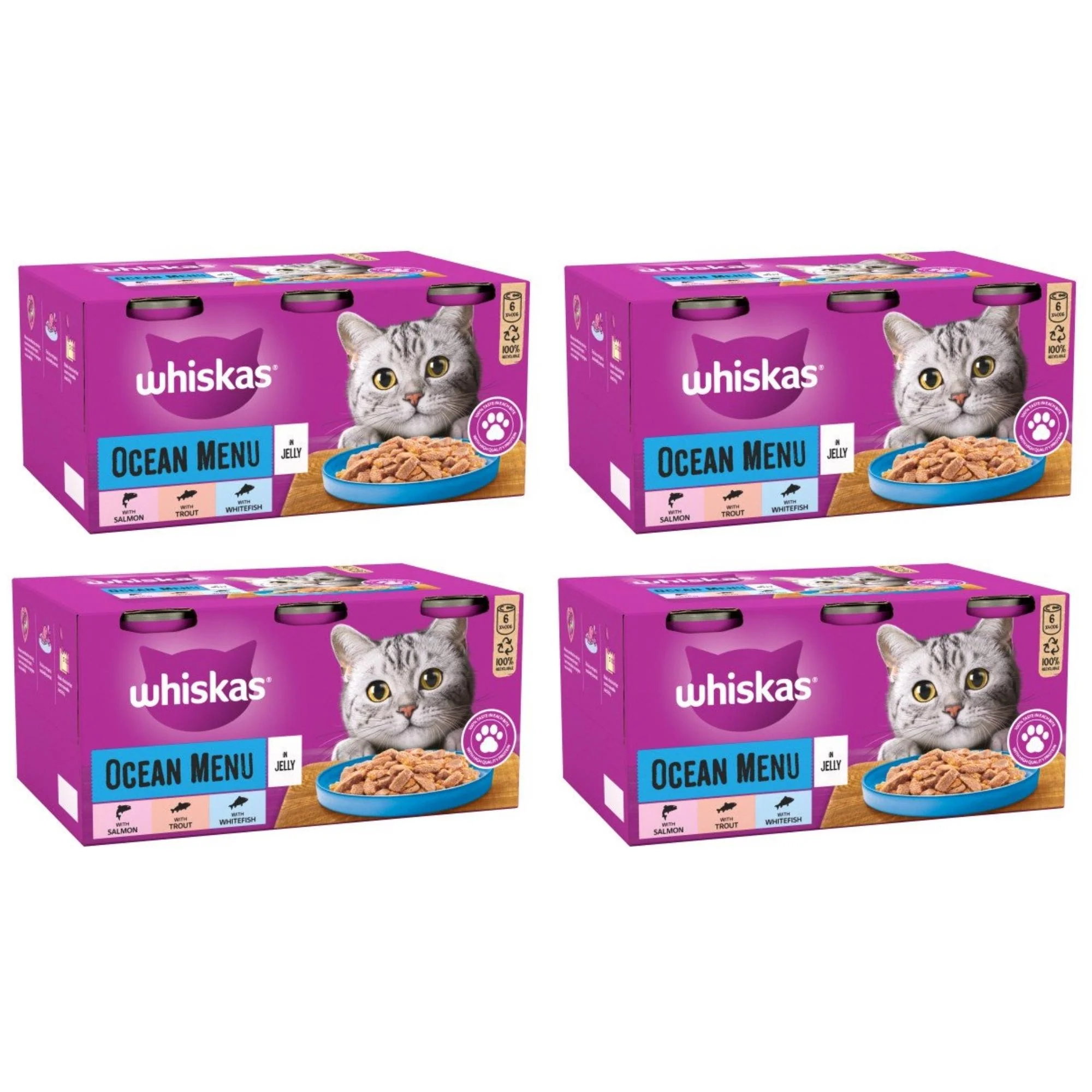 Whiskas 1+ Adult Ocean Menu in Jelly Cat Food 24 x 400g