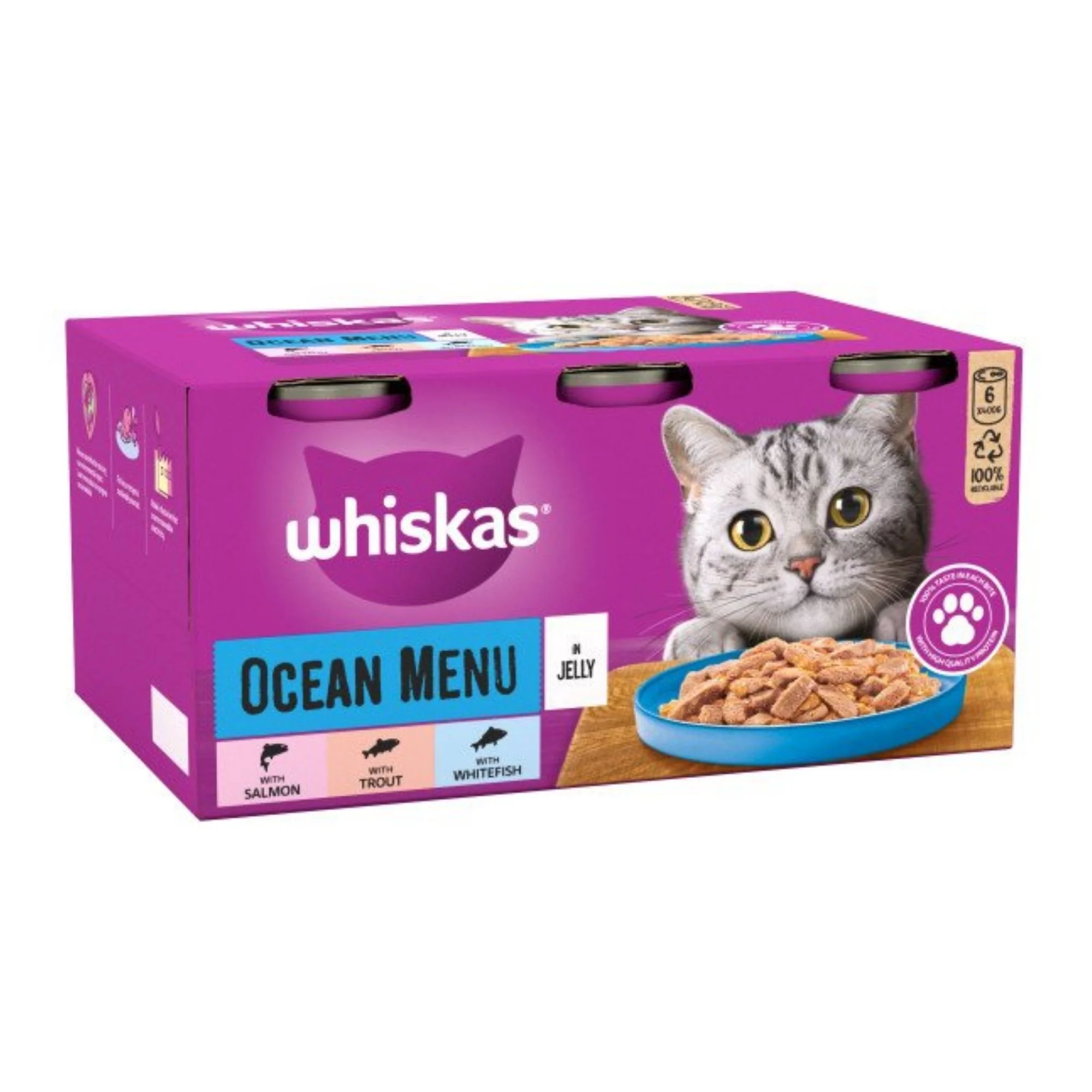 Whiskas 1+ Adult Ocean Menu in Jelly Cat Food 24 x 400g - Image 2