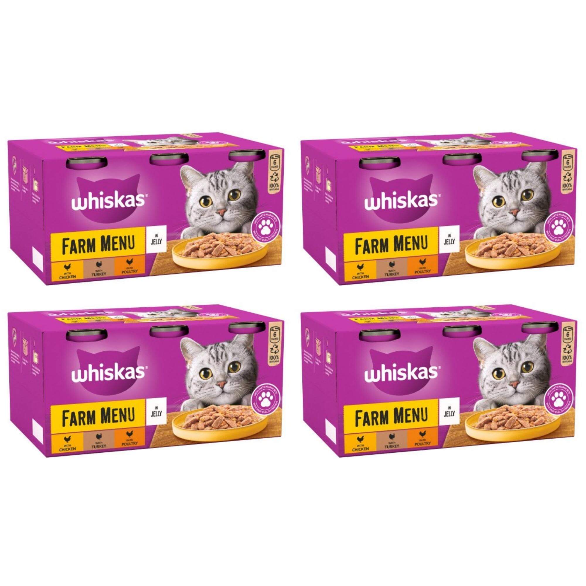 Whiskas 1+ Adult Farm Menu in Jelly Cat Food 24 x 400g